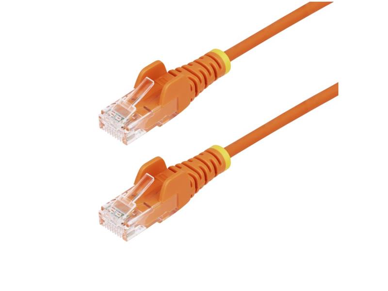 STARTECH 6FT ORANGE SLIM CAT6 ETHERNET CABLE, SNAGLESS, 100W POE, UTP, LSZH, 28AWG BARE COPPER WIRE, SLIM RJ45 NETWORK PATCH CO