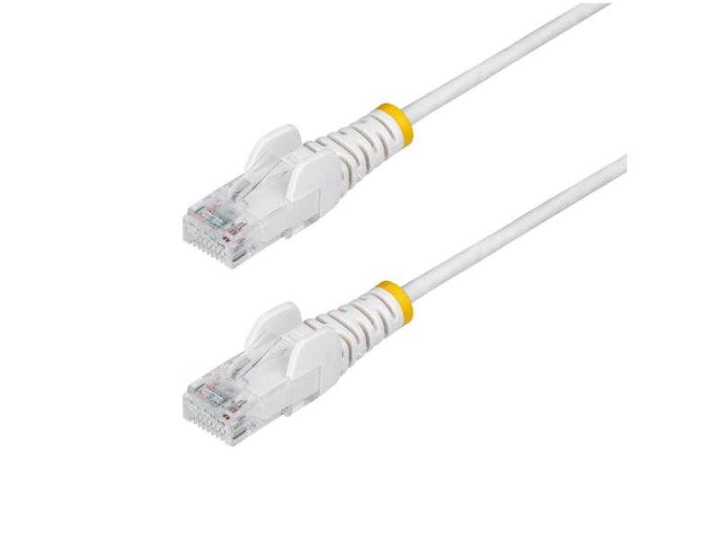 STARTECH 6FT WHITE SLIM CAT6 ETHERNET CABLE, SNAGLESS, 100W POE, UTP, LSZH, 28AWG BARE COPPER WIRE, SLIM RJ45 NETWORK PATCH COR