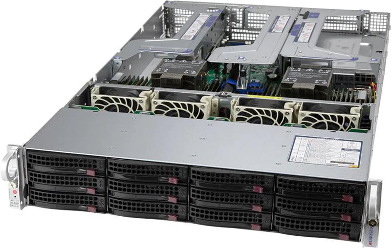 SUPERMICRO Ultra 2U Server ( X12DPU-6, 829U3TS-R1K22P-T) Intel Xeon Silver 4314 16C/32T, MEM-DR412L-CL03-LR32(x4)128GB (16Gb) D