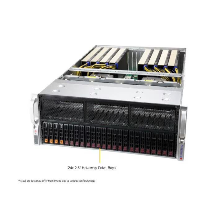 SUPERMICRO 4U GPU SuperServer (H13DSG-O-CPU, CSE-418G2TS) AMD EPYC 9654 96C/192T, MEM-DR516MB-ER48(x32)16GB DDR5-4800 1RX8 (16G