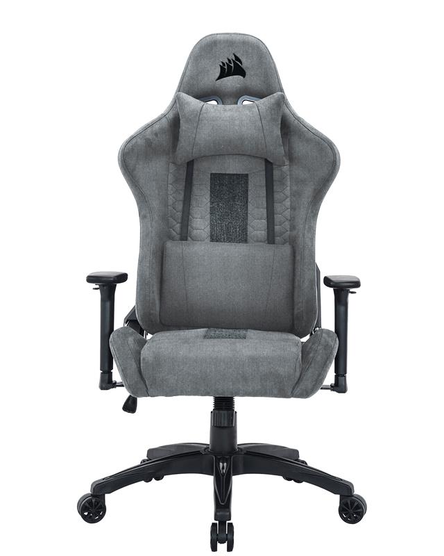 CORSAIR TC100 Fabric Gaming Chair, Relaxed Fit, Light Grey