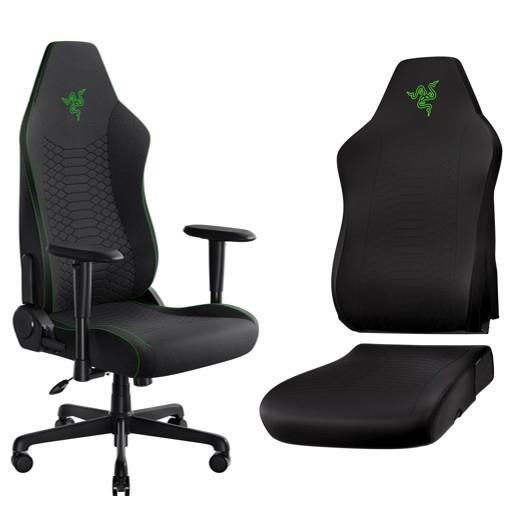 RAZER Iskur V2 X Gaming Chair, Black + Gaming Chair Sleeve, Black/ Green