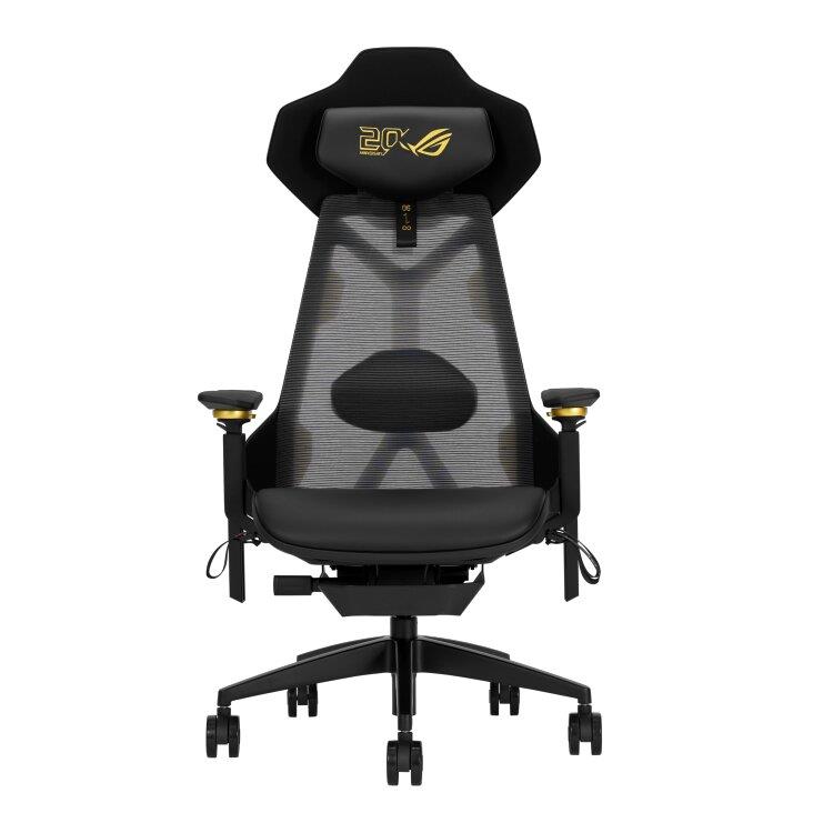 ASUS ROG 20e édition Destrier Chaise de jeu ergonomique, maille noire