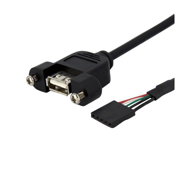 STARTECH 1ft Panel Mount USB Cable to Motherboard Header Cable