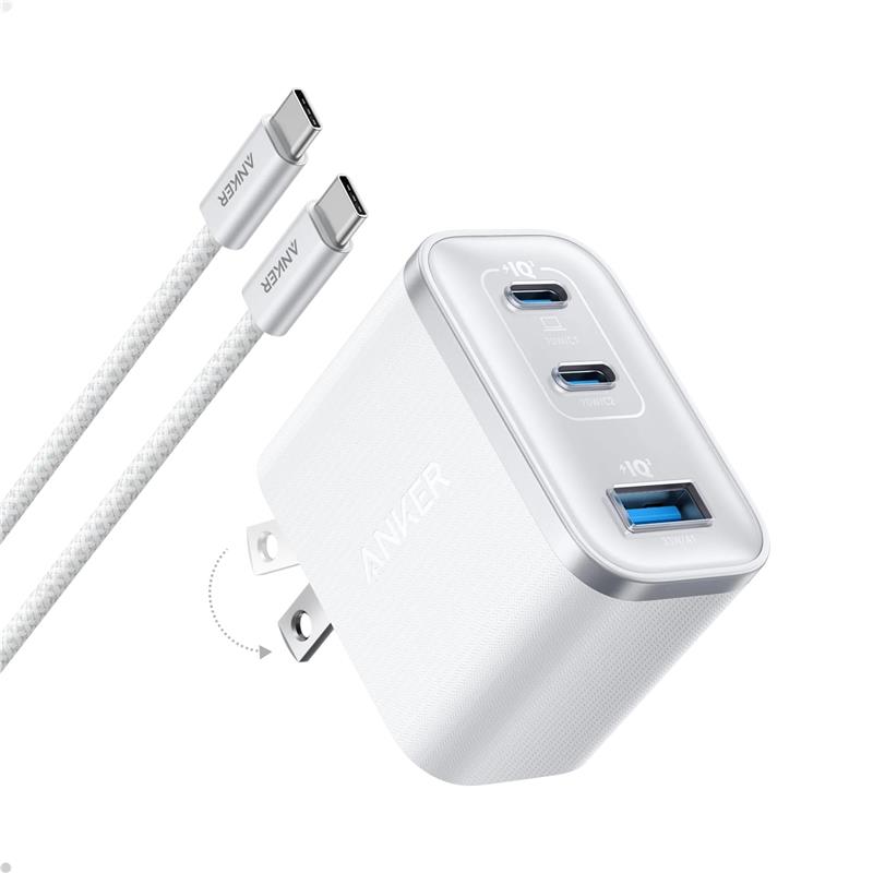 Anker Chargeur Nano (70 W, 3 ports) avec câble USB-C