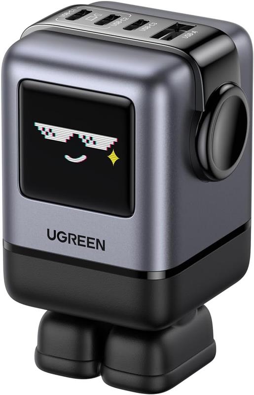 UGREEN Uno 100W USB C Charger, Nexode Robot GaN Charger Block 4 Port
