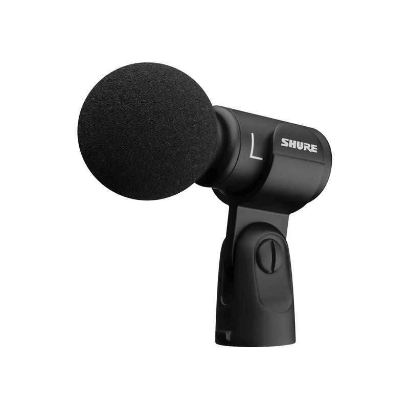 SHURE MV88+ Micro condensateur stéréo avec cables USB-A et USB-C, Noir
