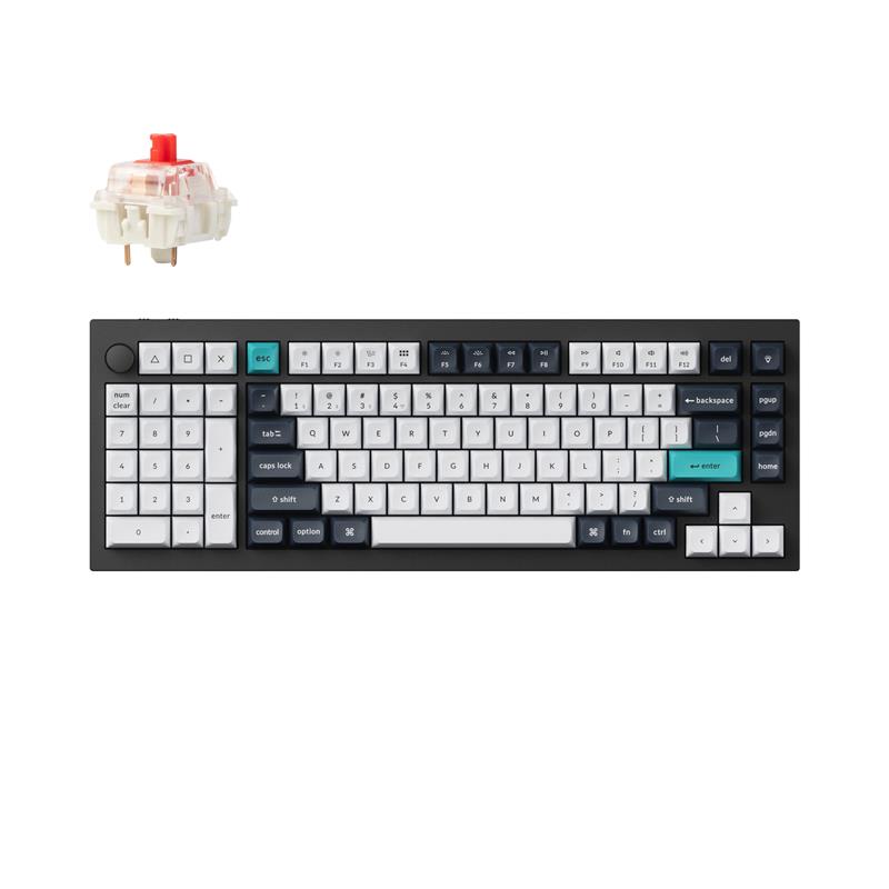 Keychron Q12 Max Swappable RGB Backlight Red Switch Knob Version - Black