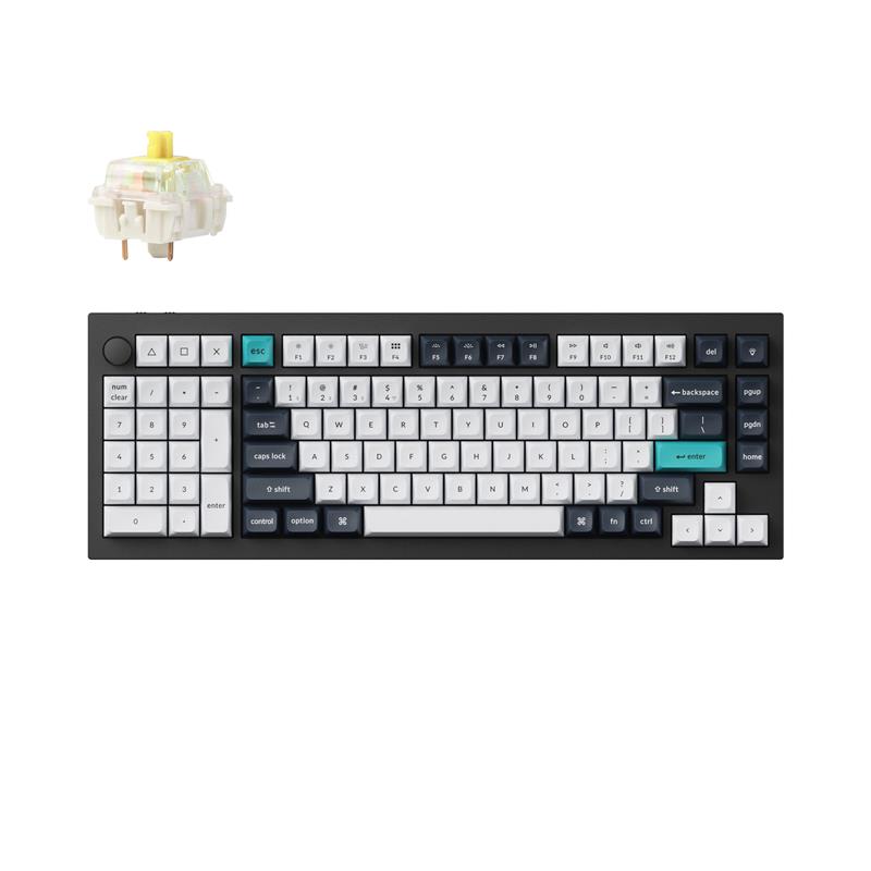 Keychron Q12 Max Swappable RGB Backlight Banana Switch Knob Version - Black