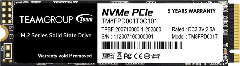 TeamGroup  MP33 1TB PCIe M.2 NVMe SSD