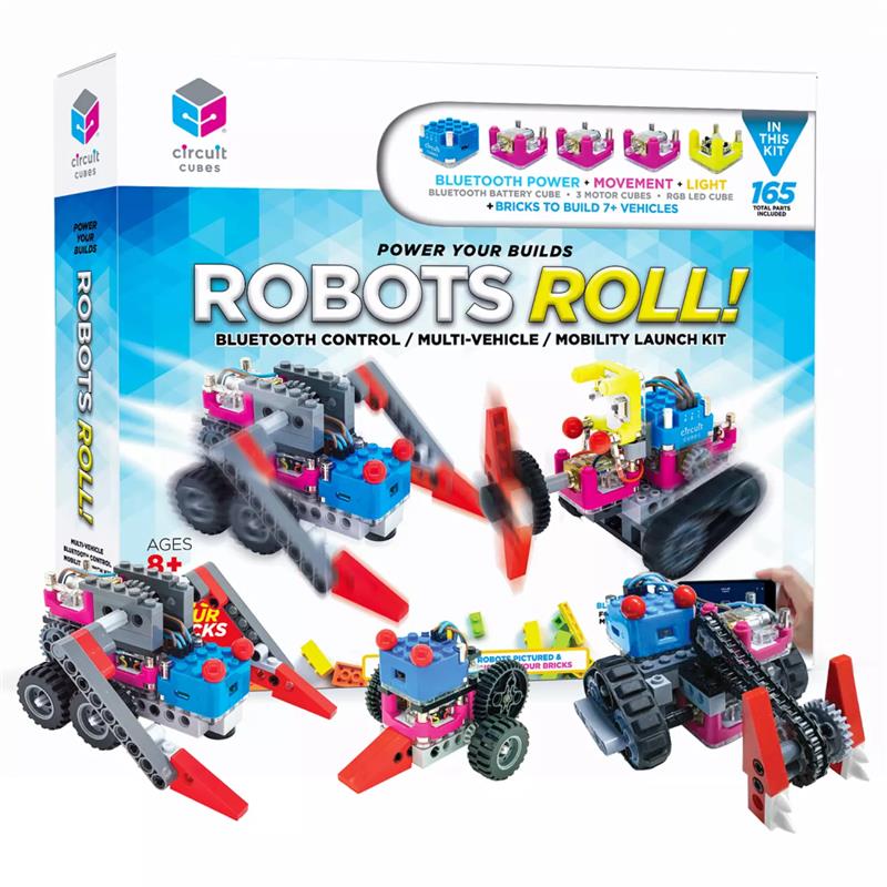 Circuit Cubes Robots ROLL! | STEM Educational Build Kit | Bluetooth