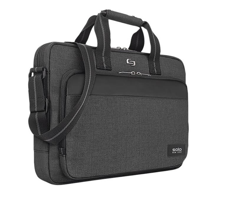 SOLO New York Astor 15.6" Laptop Briefcase, Grey