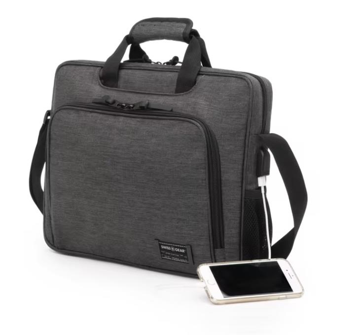 Swiss Gear up to 15.6" Computer Friendly Briefcase, Grey