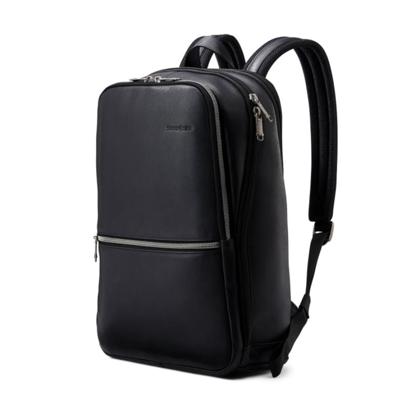 SAMSONITE Classic Leather 14.1" Slim Backpack, Black