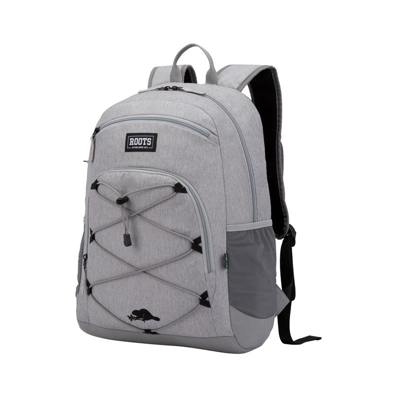 ROOTS 15.6" Computer Backpack With Bungee Cord, Grey