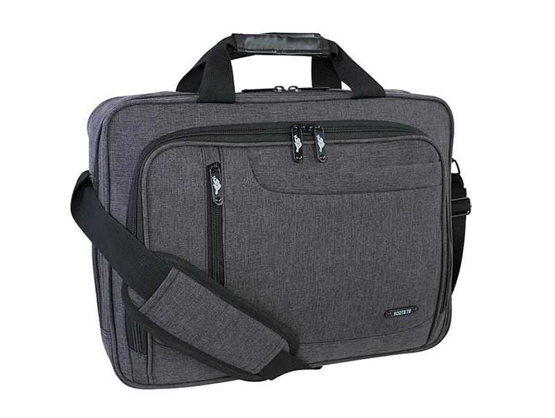 ROOTS 15.6" Laptop briefcase w/ RFID, Tablet Pocket & USB port, Grey