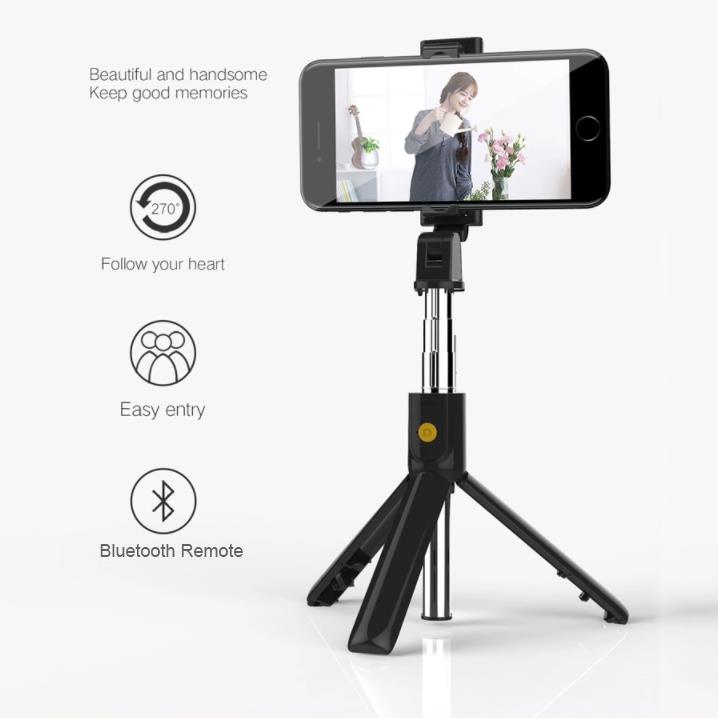 iCAN 3-in-1 Selfie Sticks with Built-in Mini Tripod Stand