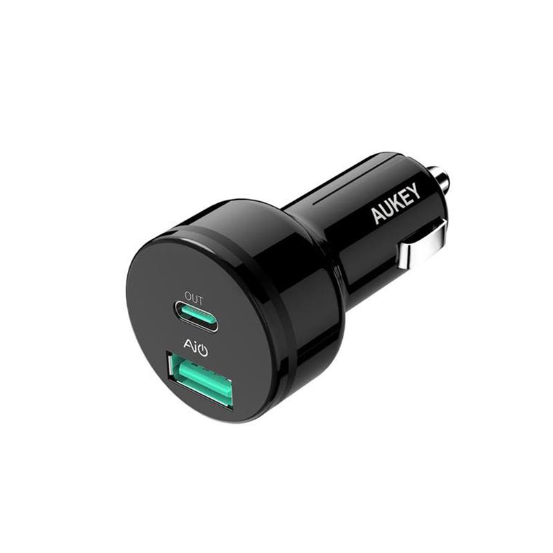 Aukey USB-A + USB-C 39W PD CAR CHARGER BLACK ACCESS MORE