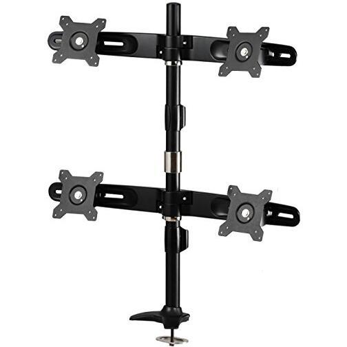 Amer 15"-24" Quad Monitor Mount with Pole/Grommet | AMR4P