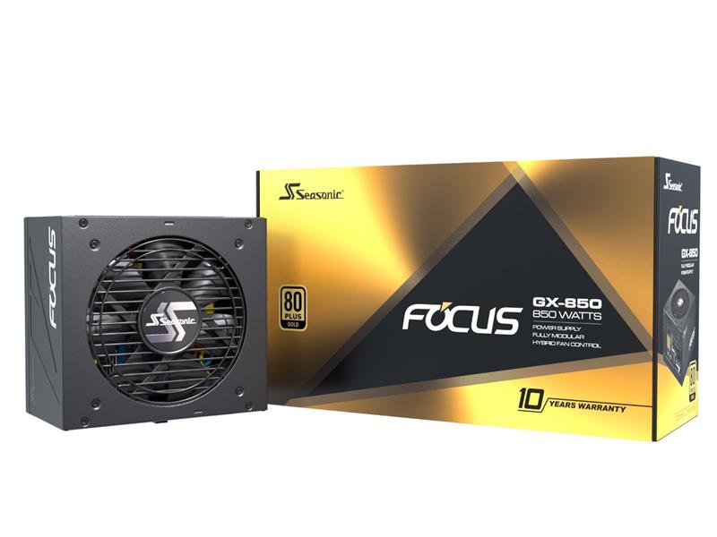 Seasonic FOCUS GX Series 850W 80+ Gold ATX12V Full Modular 120mm FDB Fan Compact 140 mm Size Power Supply (SSR-850FX)