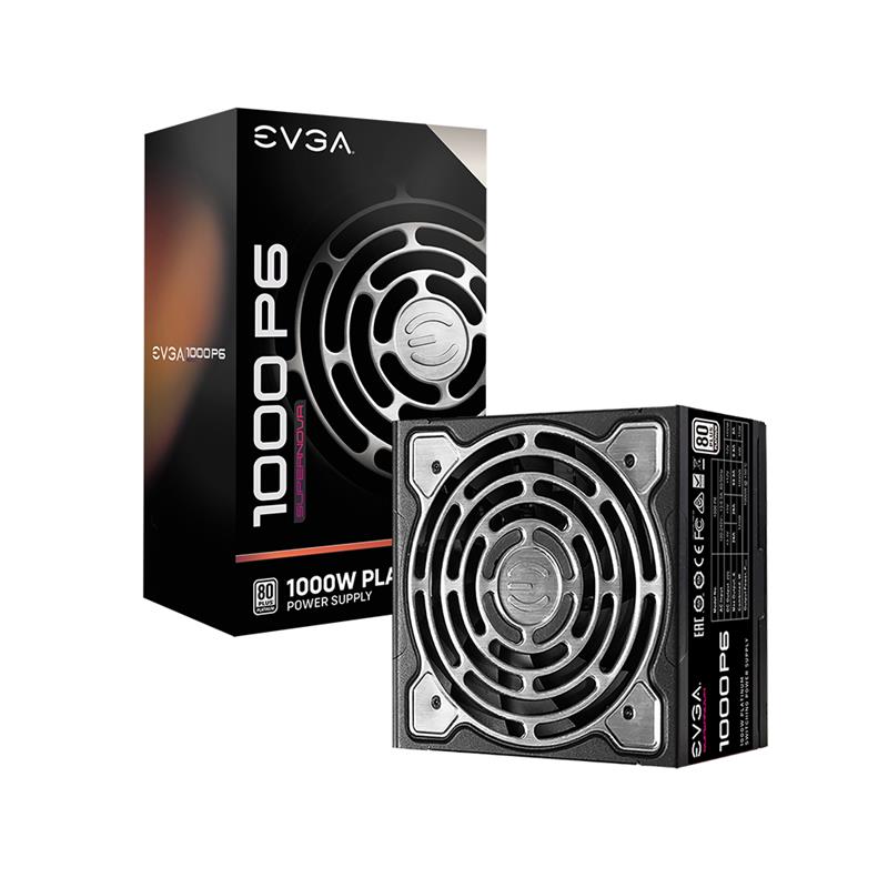 EVGA SuperNOVA 1000 P6, 80 Plus Platinum 1000 W, entièrement modulaire, mode Eco avec ventilateur FDB, garantie 10 ans, avec...