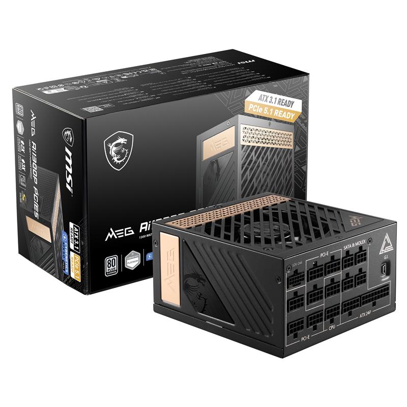 MSI MEG Ai1300P PCIE5, 80+ PLATINUM Full Modular 1300W Power