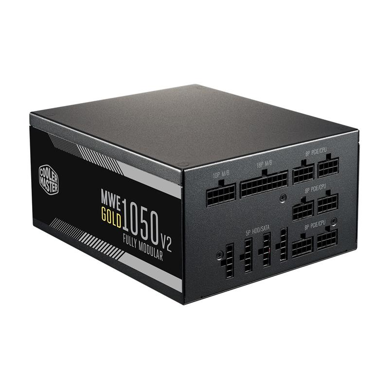 Cooler Master MWE Gold 1050 V2 ATX3.0 Fully Modular, 1050W, 80+ Gold Efficiency, Quiet 140mm FDB Fan, 2 EPS Connectors, High Te