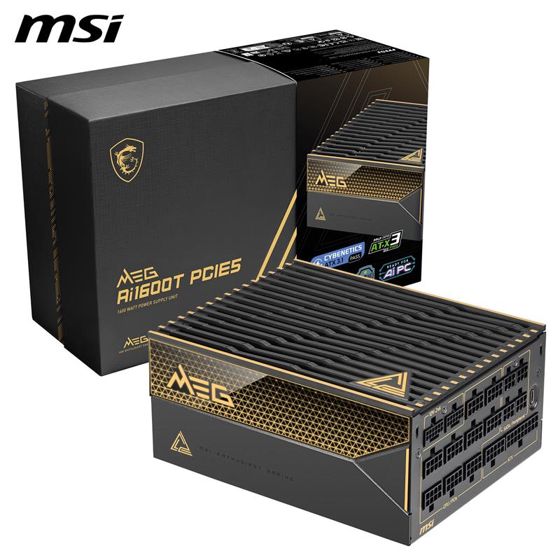 MSI MEG Ai1600T PCIE5, Fully Modular, 80+ Titanium, Power Supply(Open Box)