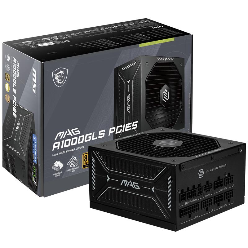 MSI MAG A1000GLS PCIE5, Fully Modular Compact,80+ Gold,garantie 10 ans
