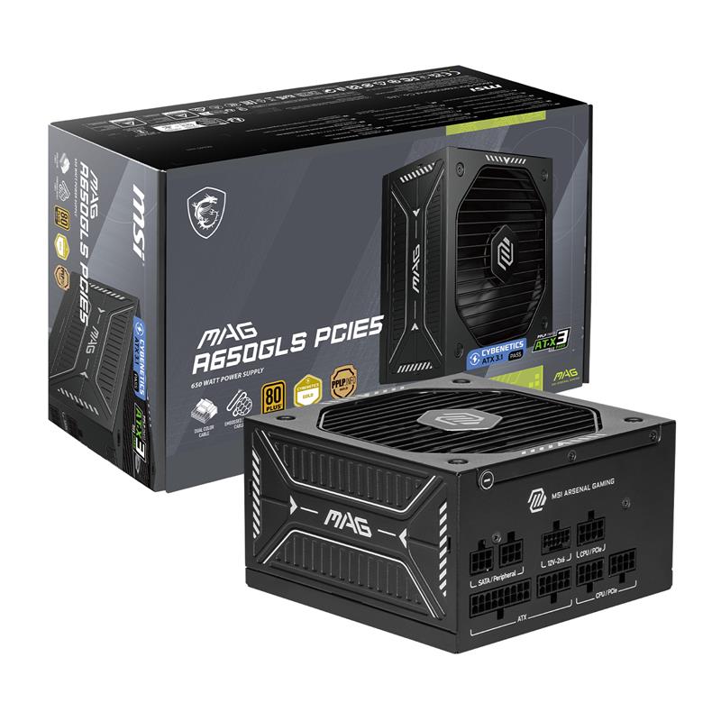 MSI MAG A650GLS PCIE5, Fully Modular Compact ,80+ Gold,10Year Warranty