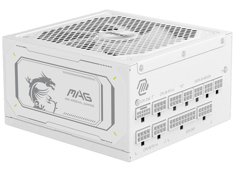 MSI 1000W 80 PLUS Gold Certified ATX Power Supply, White