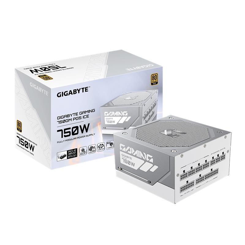 GIGABYTE GAMING 750GM PG5 ICE 750W 80 PLUS Gold ATX 12V Power Supply,