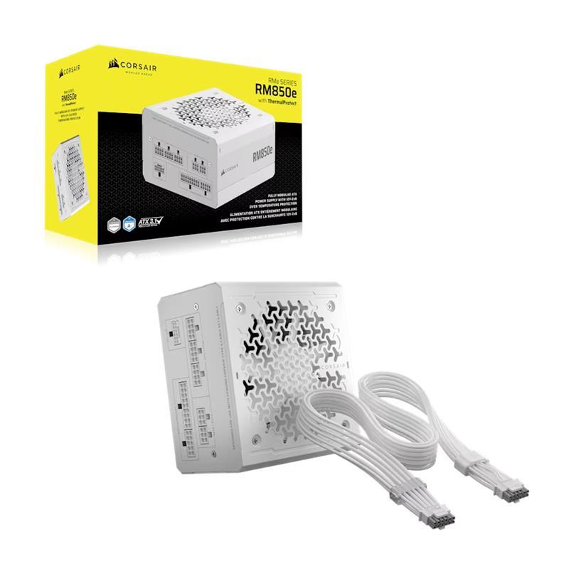 CORSAIR RM850e Bloc d'alimentation 850 W Platinum ATX, Blanc