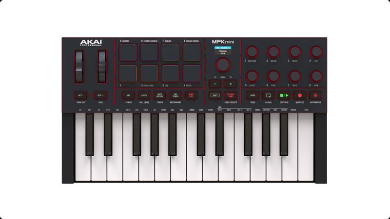 AKAI MPK Mini IV USB-C Compact MIDI Controller, Black