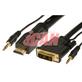 iCAN HDMI-DVID Single Link 28AWG Ferrites Gold + Stereo - 15 ft. (for PC/DVD Players w/Audio output to HDMI TV) (HDA-28-GF-15)