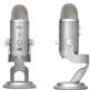 BLUE Yeti Microphone (Silver) | 16-Bit/48 kHz Resolution | 4 Selectable Polar Patterns | 1/8" Headphone Monitoring Jack