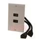 iCAN 2 Port HDMI 4" F/F Dongle Jacks Faceplate Wall Plate (FP HDMI-2P-DG)
