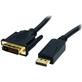 STARTECH DisplayPort to DVI Cable - M/M - DisplayPort Male - DVI-D (Single-Link) Male Digital Video (Black) - 6ft. (DP2DVI2MM6)