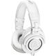 AUDIO TECHNICA ATH-M50x Monitor Headphones, White | 45mm Neodymium Drivers | Circumaural, Sound-Isolating Design | 90-Degree Swiveling Earcups | Extended Frequency Range for Clarity | Detachable Single-Sided Cable(Open Box)