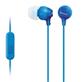 SONY MDR-EX15AP In-Ear EX Monitor Headphones with Mic & Remote, Blue | Smart Key App Compatible for Android Users(Open Box)