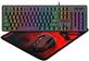 Redragon S107 3-in-1 Combo, Mechanical Feel 104 Key RGB LED Gaming Keyboard, Wired 3200 DPI Mouse and Large Mouse Pad, Black with Red (S107)