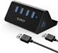 Orico SHC-U3-BK 4-Port USB 3.0 Hub with Phone/Tablet Stand and 100cm Cable