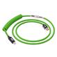 iCAN Coiled Keyboard Cable, USB-A to USB Type-C, 1.5m (5ft), Green