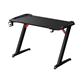 Armoury 47 Inch Z Shaped RGB Gaming Desk, Carbon Fibre Grain Top, PC Gamer Workstations with Headphone hooks & Cup holder, Black