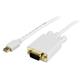 StarTech 10 ft Mini DisplayPort to VGA Adapter Converter Cable – mDP to VGA 1920x1200 - White (MDP2VGAMM10W)