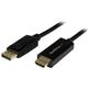 StarTech DisplayPort to HDMI Converter Cable - 5m (16 ft) - 4K (DP2HDMM5MB) | -Astonishing video quality with support for video resolutions up to 4K at 30 Hz | -Reduce clutter with a compact 5 m (16 ft.) adapter cable | -Avoid the hassle of converters that require additional cabling and power adapters with a plug-and-play cable adapter