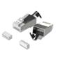 iCAN Cat6A RJ45 STP Fiche modulaire blindée RJ45 plaquée or, 8P8C, 3 broches pour fil toronné et solide, 50u", 94V2., 50 paquets (CON-C6ASV2-050)