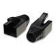 iCAN Cat6A 7.5mm Black Boots for Cat6A RJ45 STP Gold-plated RJ45 Shielded Modular plug and Round Cable, 100 Packs (BT-TLC6ASFT-BK-100)