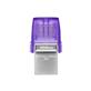 KINGSTON DataTraveler microDuo 128GB USB-A + USB C 3.2 Gen 1 Up to 200MB/s Read, Silver/Purple - Flash Drive (DTDUO3CG3/128GBCR)