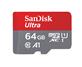 SanDisk Ultra microSD 64GB 140MB/s C10 UHS U1 A1 Card+Adapter Silver (SDSQUAB-064G-CN6MA)